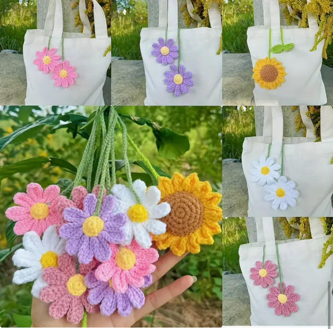 Margherite bianche crochet