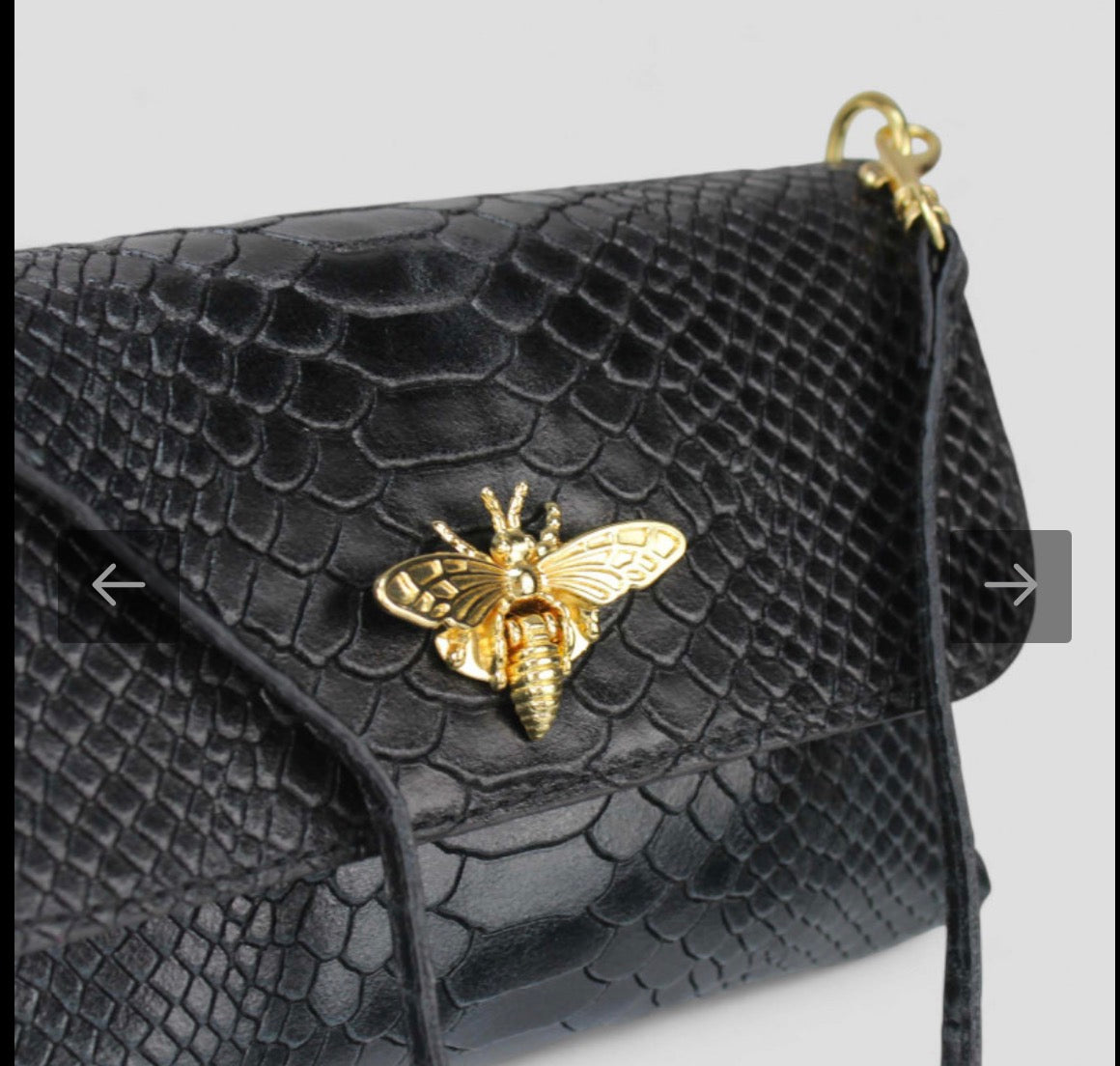 Pochette Bee— 100% made in Italy, artigianale, in vera pelle